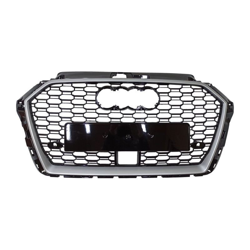 Calandre adaptable sur Audi A3 S3 8V Look RS3 Silver (16-19)