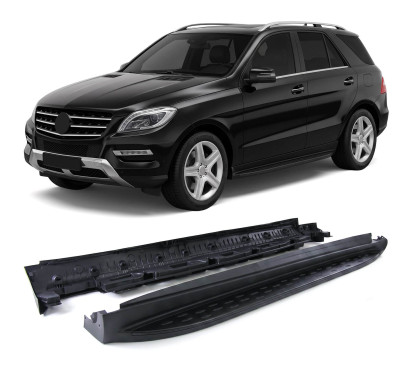 2x Marches pieds Noir brillant Mercedes ML W166 (11-15)