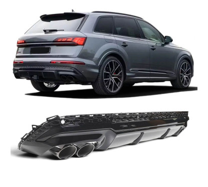 Diffuseur arrière et embouts d'échappement noir Audi Q7 Look SQ7 (24-26)