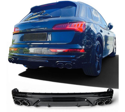 Diffuseur arrière et embouts d'échappement noir Audi Q5 S-Line et SQ5 (17-21)