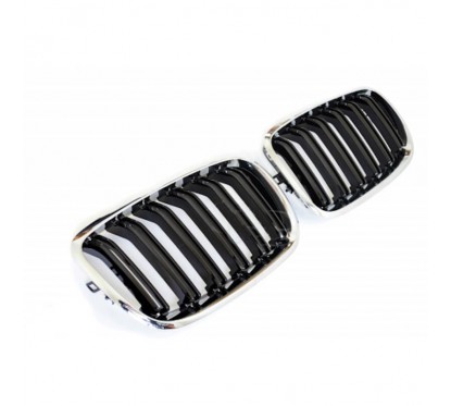 2x haricots de calandre BMW E70 E71 M performance noir/chrome
