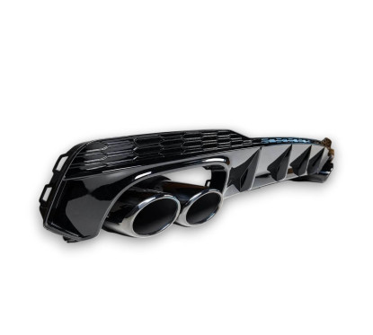 Diffuseur arrière et embouts d'échappement noir Audi A7 S-Line Look S7 (19-24)