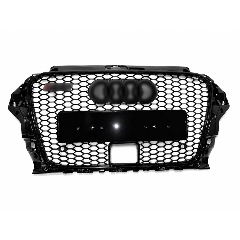 Calandre adaptable sur Audi A3 8V Nid D'abeille RS3 Noir Brillant (12-16) avec ACC