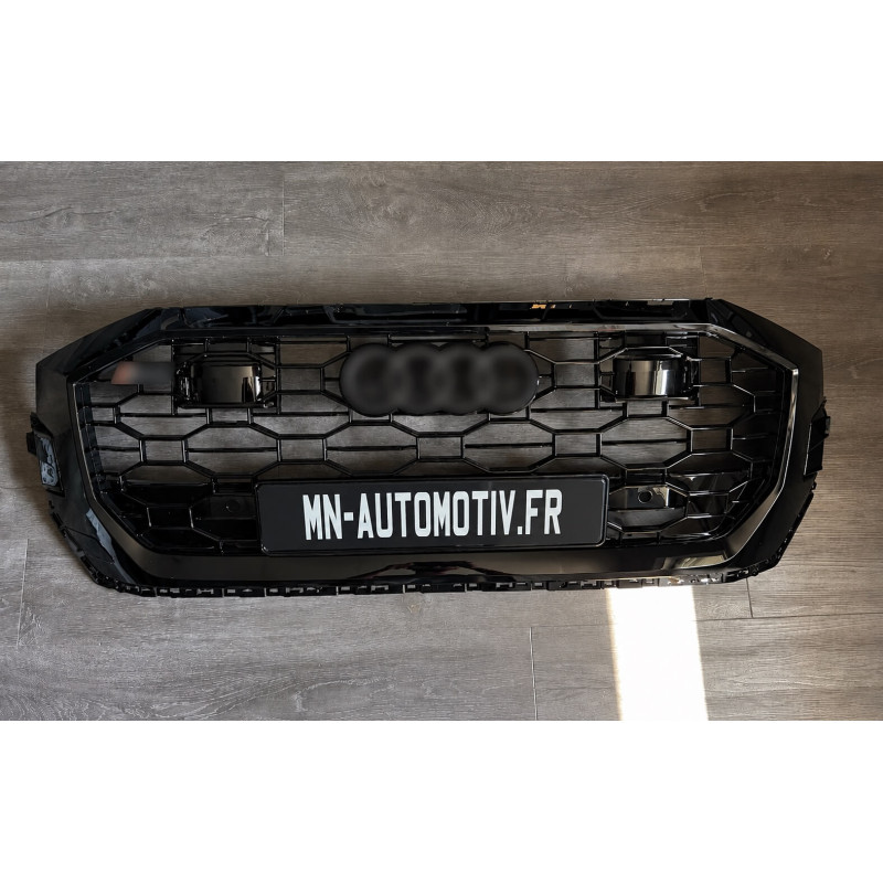 Grille de calandre adaptable sur Audi Q8 Noir Brillant (18+) Look RSQ8