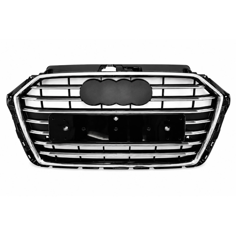 Calandre adaptable sur Audi A3 8V Look S3 noir et chrome (16-19)