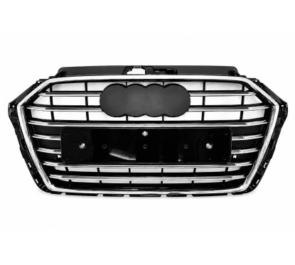 Calandre adaptable sur Audi A3 8V Look S3 noir et chrome (16-19)