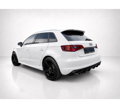 Diffuseur arrière noir pour Audi A3 8V Sportback (sans Pack S-Line) 13-16 2 sorties gauche