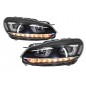 2x Phares LED adaptable sur Golf VI 6 look Golf 7 LED U Clignotants dynamiques 08-12