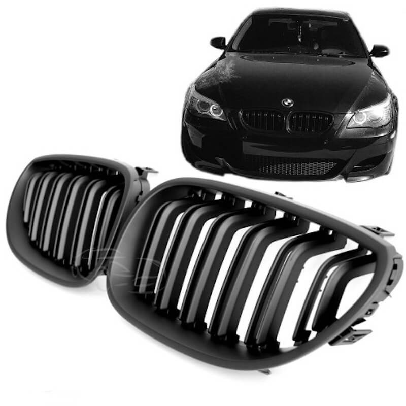2x Grilles de Calandre BMW E60 E61 (03-10) Look M Performance Noir Mat