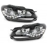 2x Phares LED adaptables sur Golf 6 VI look Xenon GTD GTI (08-12)