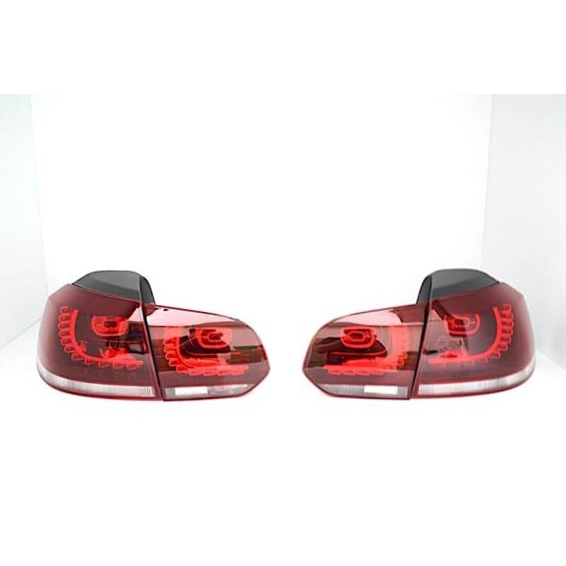 2x Feux à LED adaptables sur Golf VI GTI R Line Rouge cerise (08-12)