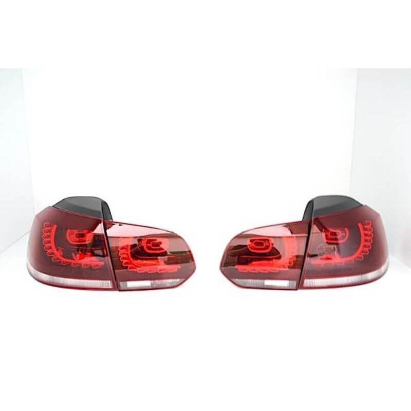 2x Feux à LED adaptables sur Golf VI GTI R Line Rouge cerise (08-12)