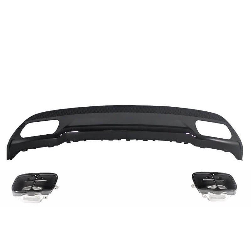 Diffuseur et échappements noir brillant Mercedes Classe A W176 AMG Design Black (12-18)