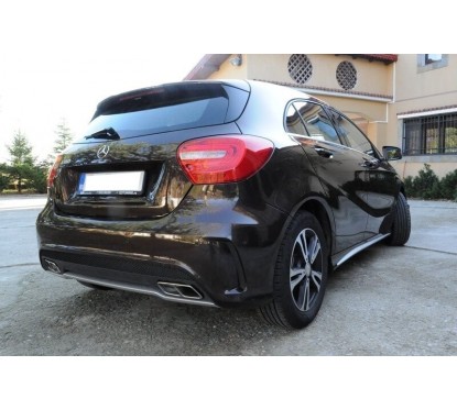 Diffuseur et échappements noir brillant Mercedes Classe A W176 AMG Design Black (12-18)