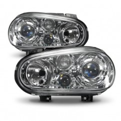2 x Phares Vw Golf IV Look R32 Chrome