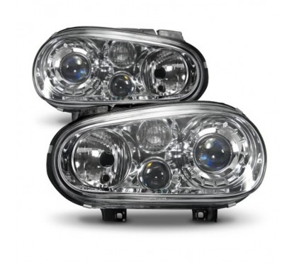 2 x Phares Vw Golf IV Look R32 Chrome