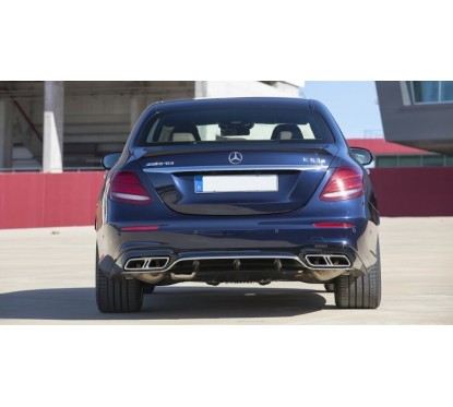 Diffuseur arrière + embouts d'échappements Mercedes Classe E W213 Look AMG (16-20) sans pack AMG
