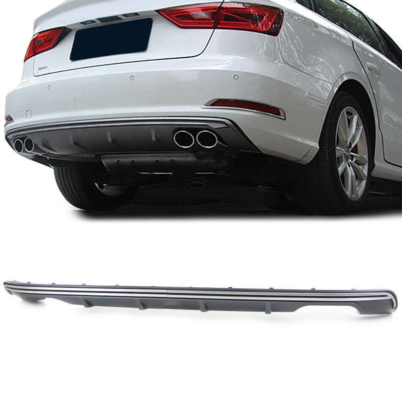 Diffuseur arrière Audi A3 8V Sportback / Coupé Look S3 12-16 (2+2) pare choc standard Diffuseur arrière Audi A3 8V Sportback / Coupé Look S3 12-16 (2+2) pare choc standard
