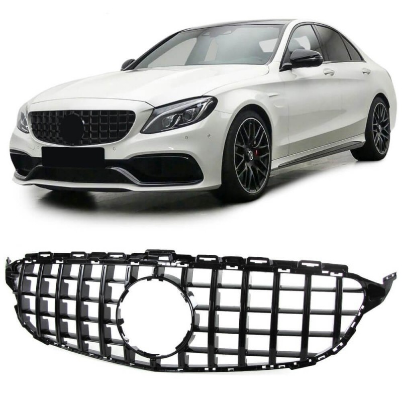 Grille de calandre Mercedes Classe C W205 Panamericana Look AMG (14-18) sans caméra