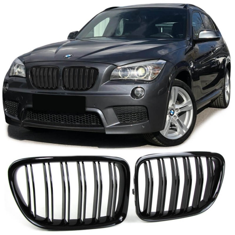 2x Grilles de Calandre BMW X1 E84 Noir brillant M Performance 09-15