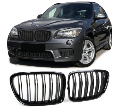 2x Grilles de Calandre BMW X1 E84 Noir brillant M Performance 09-15