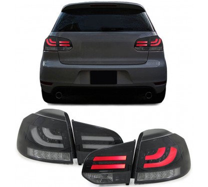 2x Feux à LED adaptables sur Golf VI 6 fumés Black (08-12)