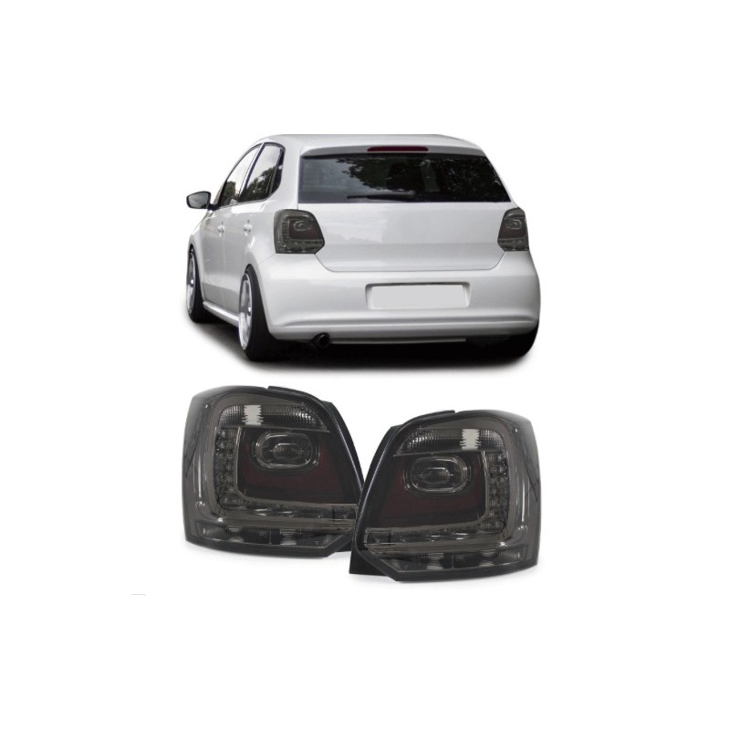 2x Feux arrieres adaptable sur Volkswagen Polo V 6R Noir fume 09-14