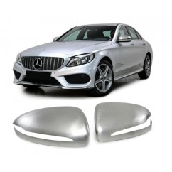 2x coques rétroviseurs Mercedes Classe C W205 Alu Mat +14