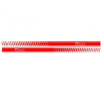 Autocollant lateral vinyle rouge FIAT 500 (2007+)