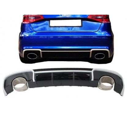 Diffuseur arriere + embouts d'echappements Audi A3 sportback 8V 12-15 Look RS3