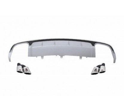 Diffuseur pare-chocs arrière avec embouts de silencieux d'échappement AUDI A6 4G Facelift (15-18) S6 Design