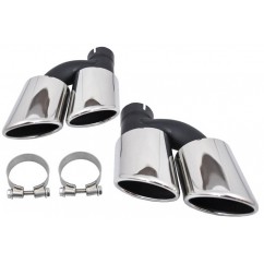Diffuseur pare-chocs arrière avec embouts de silencieux d'échappement AUDI A6 4G Facelift (15-18) S6 Design