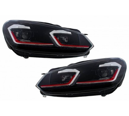 2x Phares à LED adaptables sur VW Golf 6 VI Look Golf 7.5 Facelift avec clignotants dynamiques 08-13