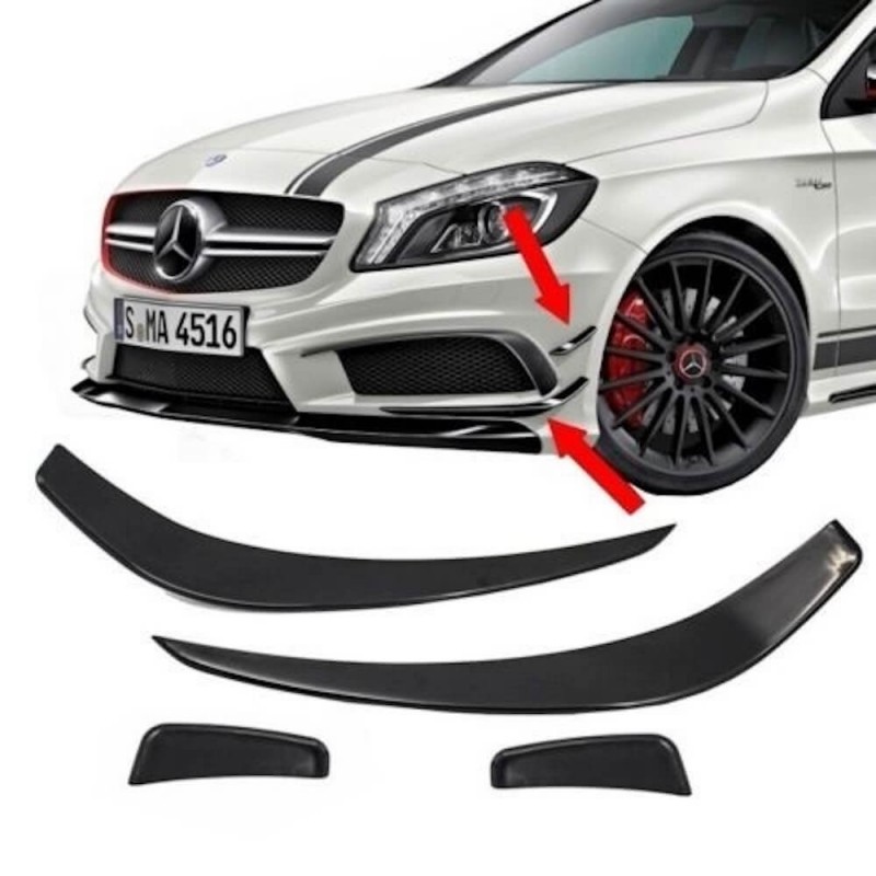2x Splitters avant Mercedes W176 A45 AMG (12-15)