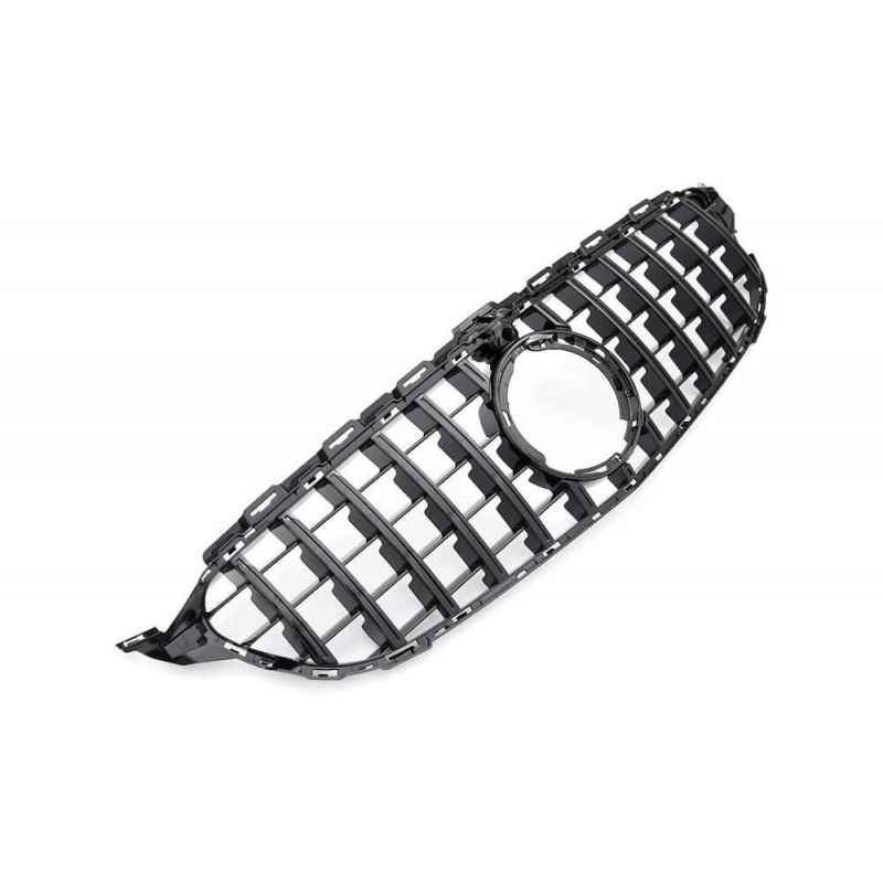 Grille de calandre Mercedes Classe C W205 Facelift Panamericana Look AMG (18-21) avec caméra Grille de calandre Mercedes Classe C W205 Facelift Panamericana Look AMG (18-21) avec caméra