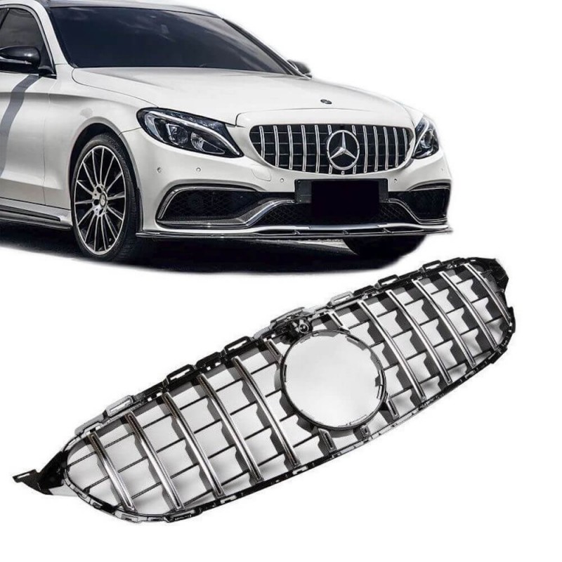 Grille de calandre Mercedes Classe C W205 Panamericana Look AMG (14-18) avec caméra