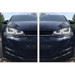 2x Coques de retroviseurs Noir brillant adaptables sur Vw Golf VII 7, 7.5 et Touran (13+)