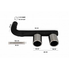 Sorties d'échappements adaptables sur Vw Polo 6R Look R 09-18