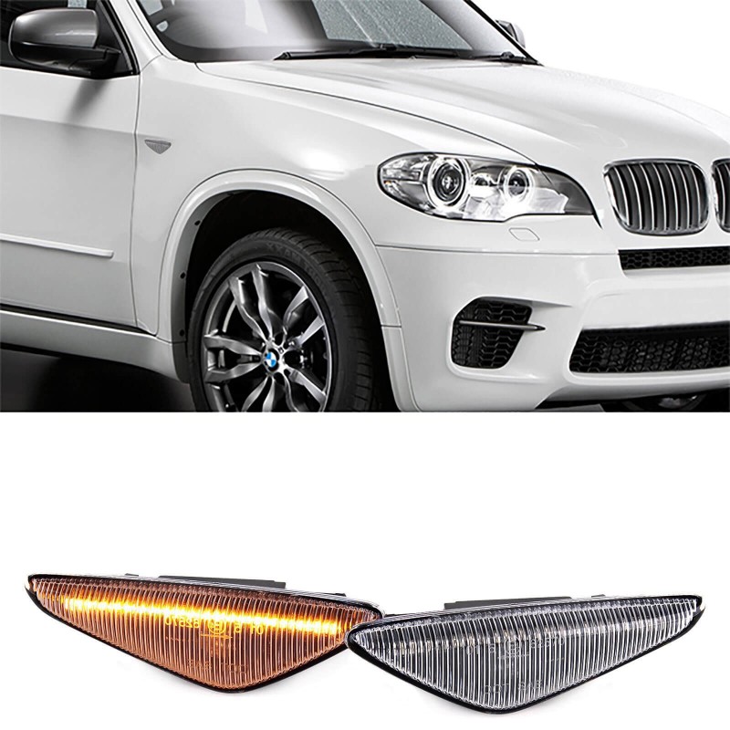 2x Clignotants d'ailes à LED Chrome Dynamiques BMW X5 E70 X6 E71 E72 X3 F25