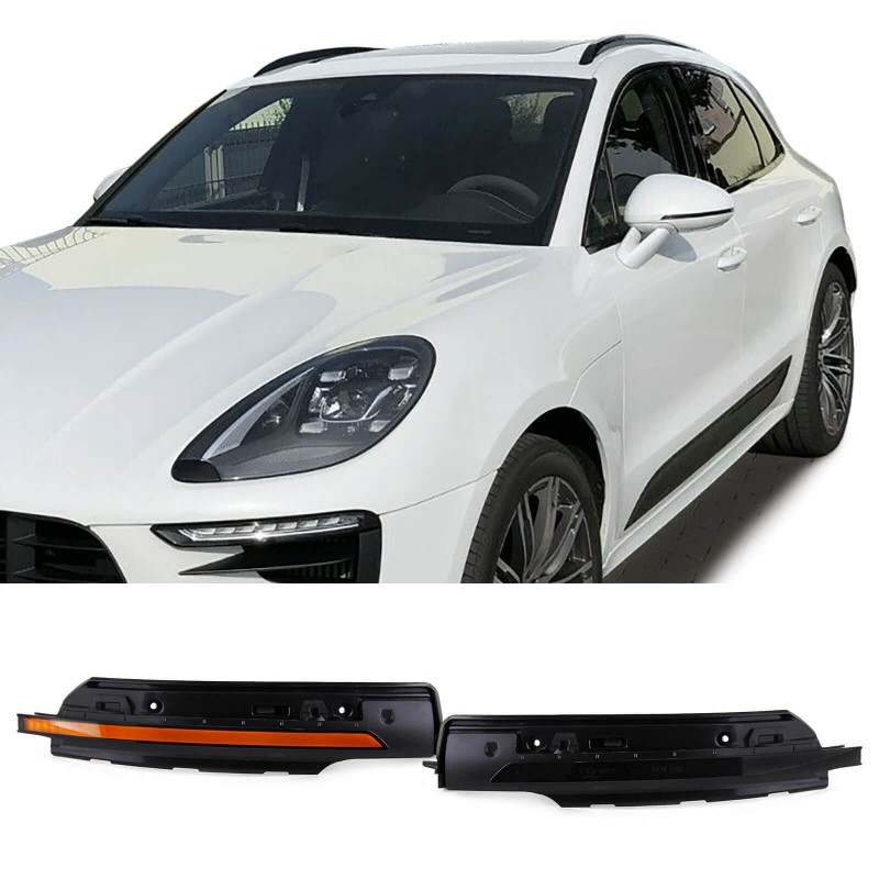 2x Clignotants de rétroviseurs Noirs fumés à LED Dynamique Porsche Macan 95B (14-17)