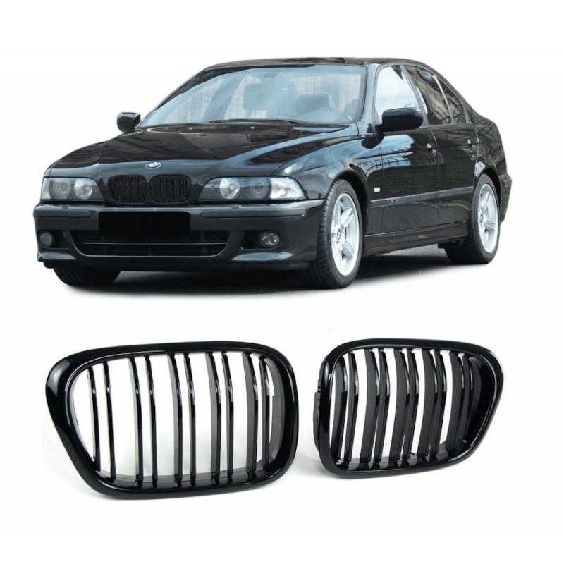 2x Grilles de Calandre BMW serie 5 E39 Noir brillant M Performance 95-03