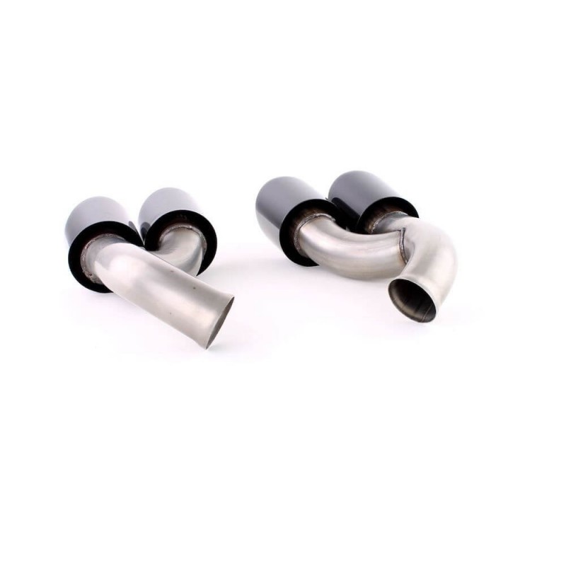Embouts D'échappement Acier Noir Pour Porsche Cayenne 957 (2003-2010) - Neufs - 1 An Garantie