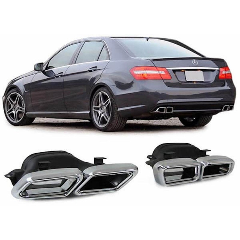 2x Embouts d'échappements Look 6.3 AMG Mercedes Classe E W212 (09+)