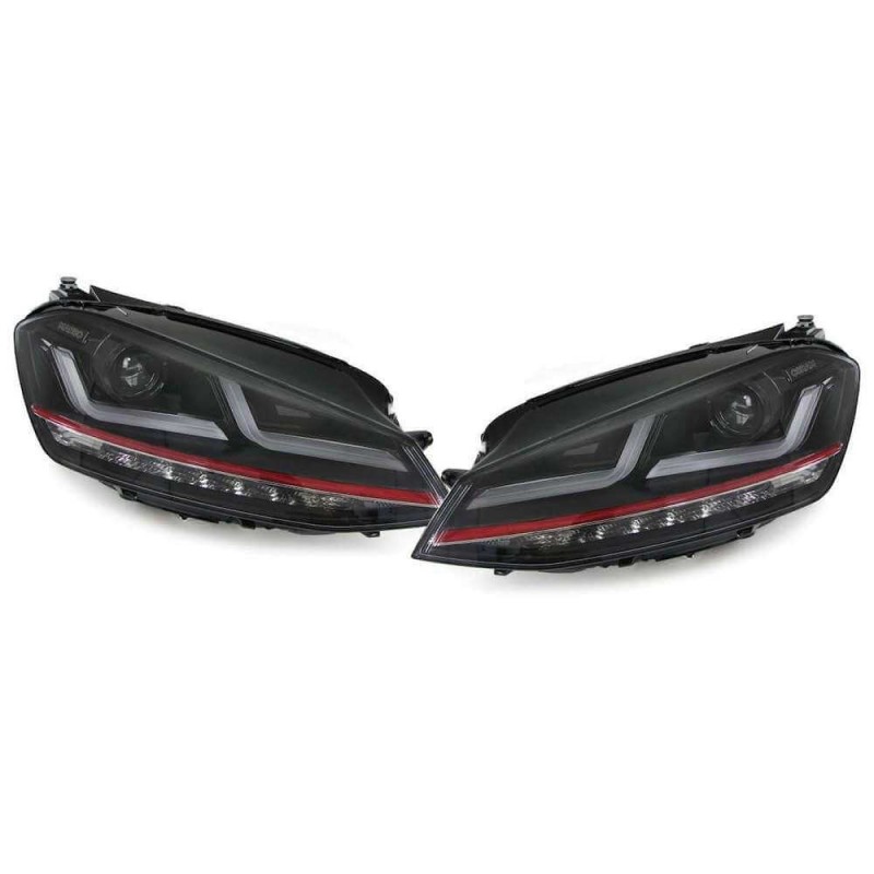 2x Phares complet à LED Osram GTI adaptable sur Vw Golf 7 (12-17) avec halogène