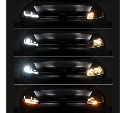 2x Phares complet à LED Osram GTI adaptable sur Vw Golf 7 (12-17) avec halogène