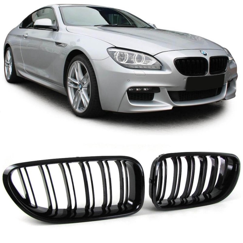 2x Grilles de calandre noire laquée BMW Série 6 F06 F12 F13 M Performance (11+)