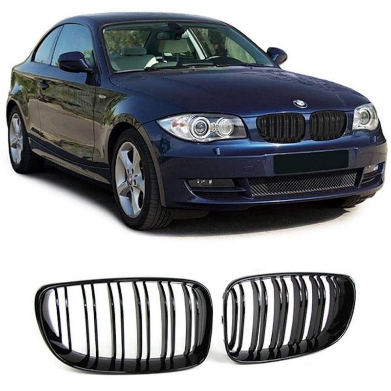 2x Grilles de calandre Noire laquée M Performance BMW série 1 E81 E82 E87 E88 (07-12)
