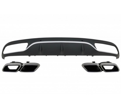 Diffuseur arrière et sorties d'échappements Mercedes Classe C Coupe C205 et Cabrio A205 Look C63 AMG 14-18  (avec Pack AMG)