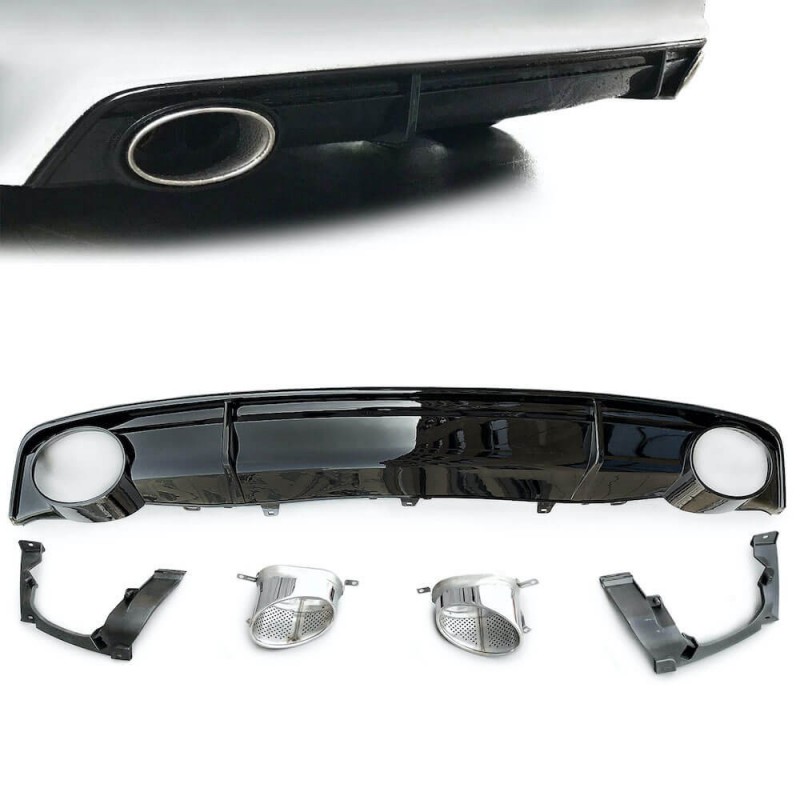 Diffuseur noir + embouts d'échappement Look RS7 Audi A7 Facelift (14-18)