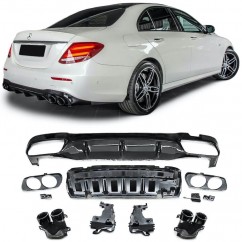 Diffuseur noir laqué + embouts d'échappement Mercedes classe E W213 (+16)